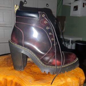 Dr. Martens Cherry Red Heeled Boots